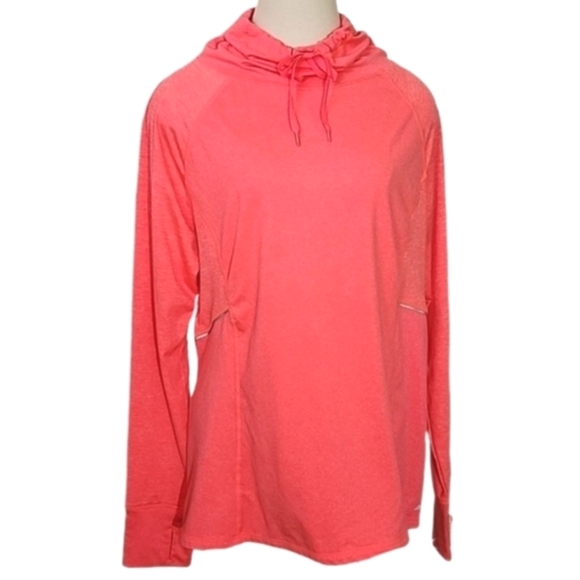 Avia Tops - Avia Jacket Ligtweight Pullover Cowl Neck  Faux Hoodie Top Pink Size XL